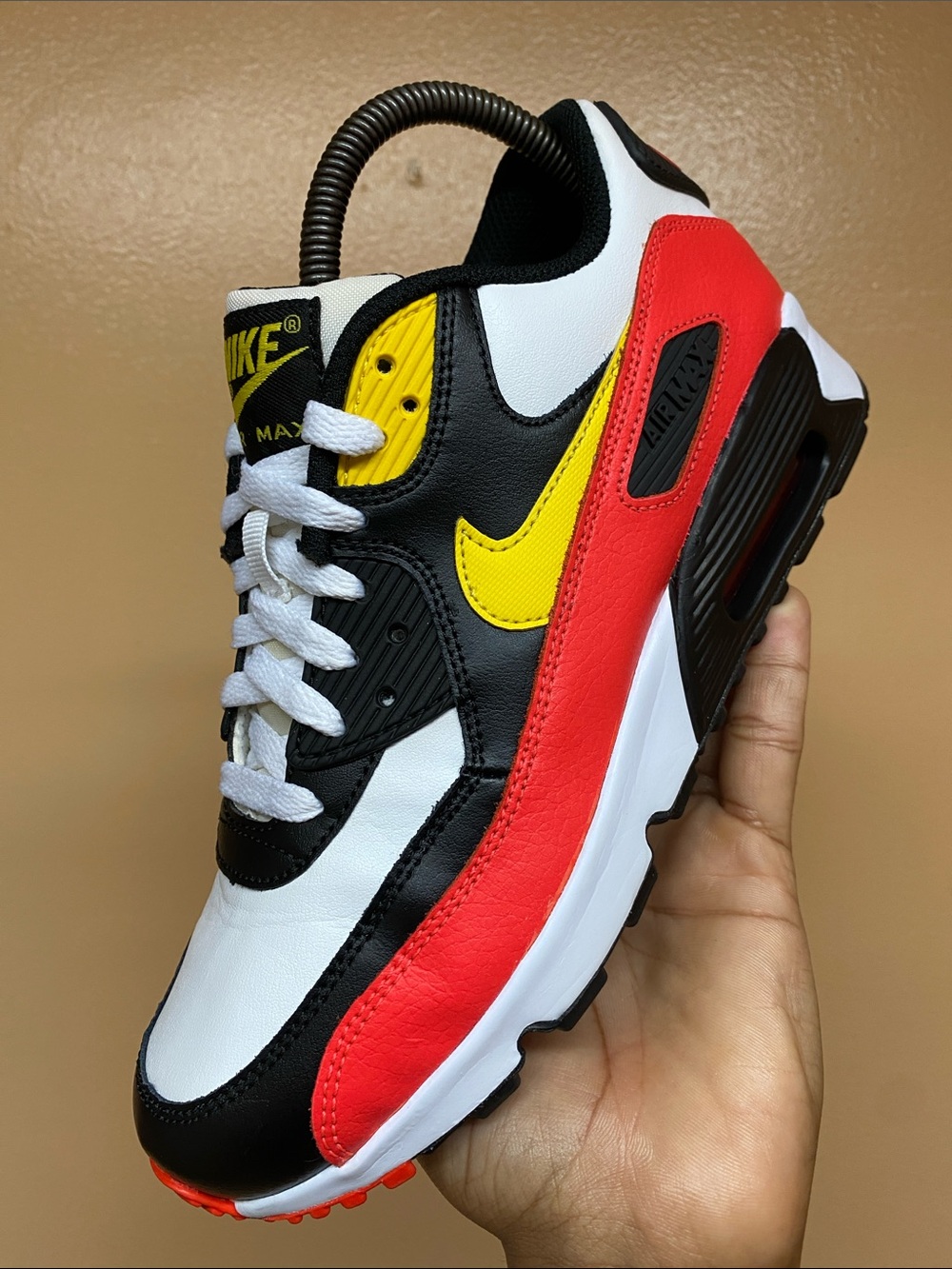 Nike Air Max 90 “White Chrome Yellow Black Bright Crimson” Size 7.5  833412-120 - Picture 10 of 16